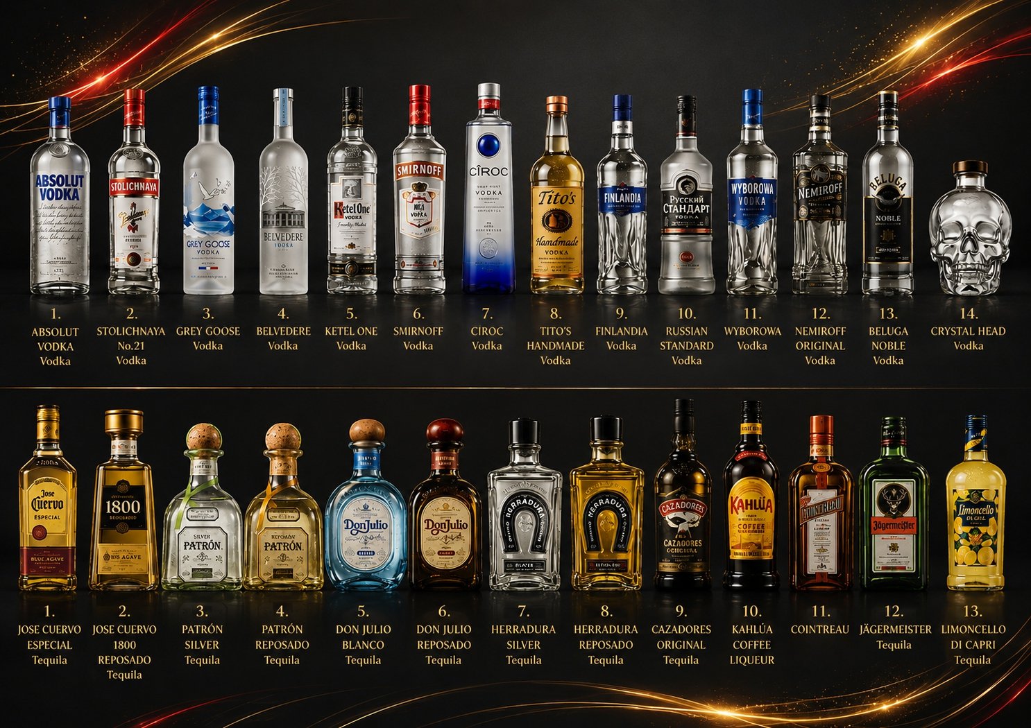 Vodka and tequila brands