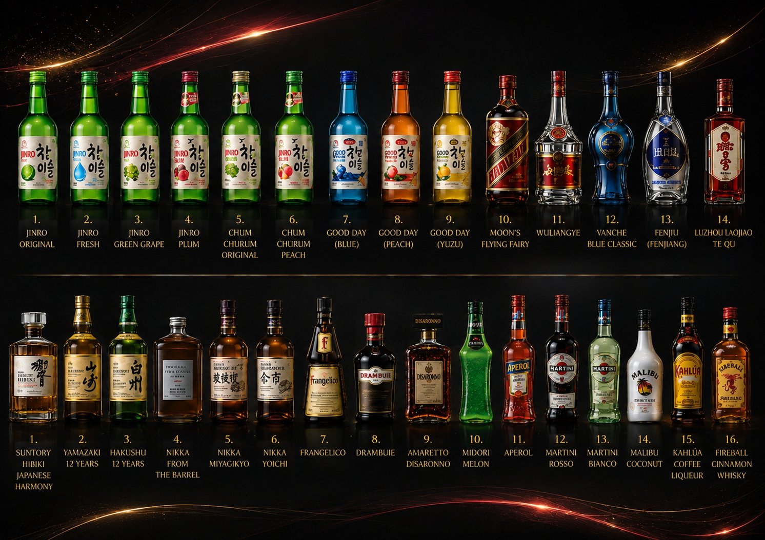 Asian spirits and liqueurs